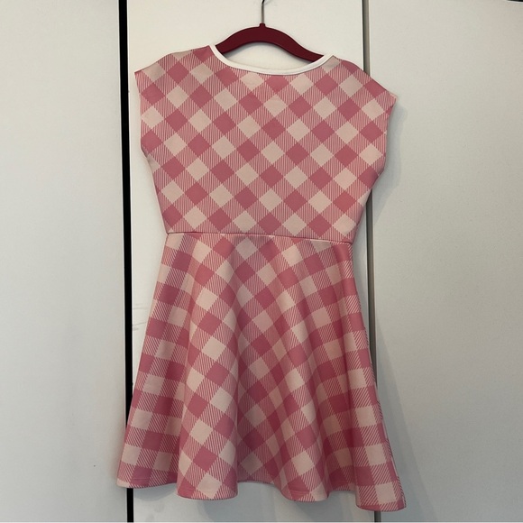 Barbie Pink Checkered Dress - girls medium - Picture 3 of 3